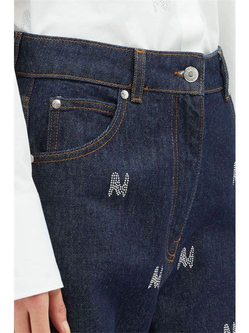 Jeans con logo strass MSGM | 3741MDP230X24776689