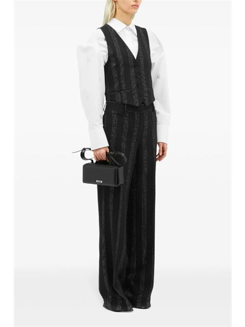 Gilet gessato in lurex MSGM | 3741MDW0424760499