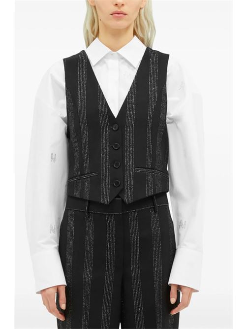 Gilet gessato in lurex MSGM | 3741MDW0424760499
