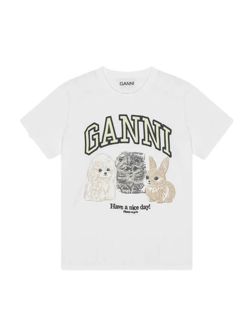 T-shirt con logo GANNI | T4237151