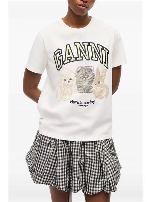 T-shirt con logo GANNI | T4237151