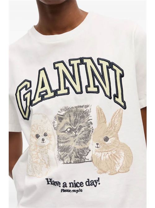 T-shirt con logo GANNI | T4237151