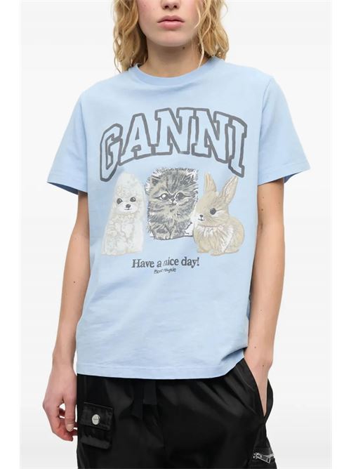 T-shirt con logo GANNI | T4278570