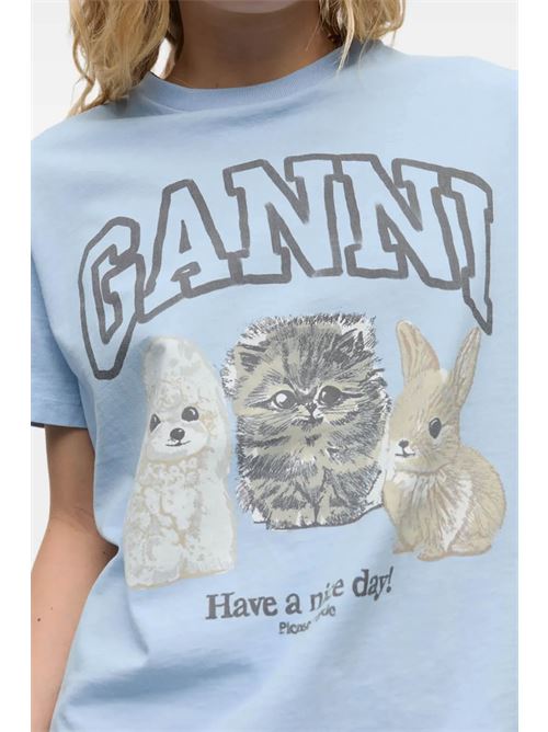 T-shirt con logo GANNI | T4278570