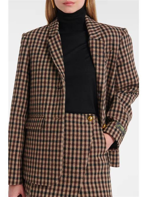 Giacca monopetto a quadri GANNI | W0426979