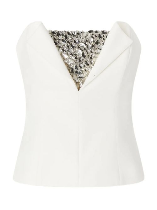 Bustier top with rhinestones GENNY | 79AAM615N0356021