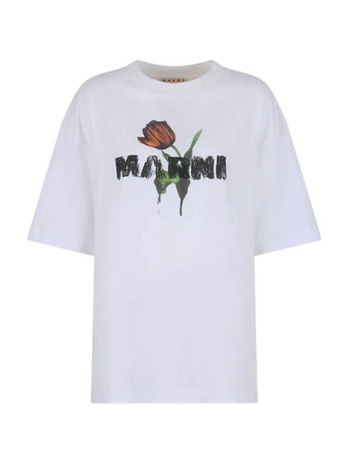 T-shirt con logo MARNI | THJET49P18USCY31LOW01