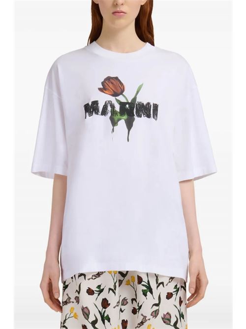 T-shirt con logo MARNI | THJET49P18USCY31LOW01