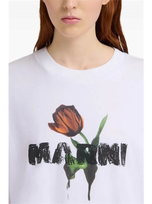 T-shirt con logo MARNI | THJET49P18USCY31LOW01