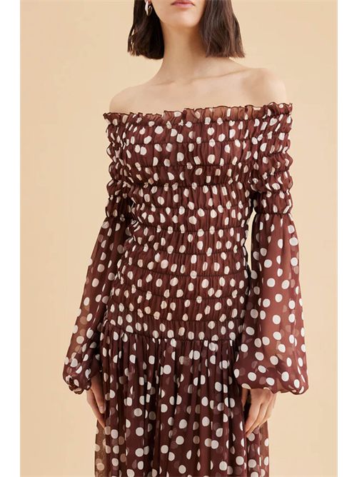 princess polly baby blue dress Brown Polka Dot Renley Midi Dress