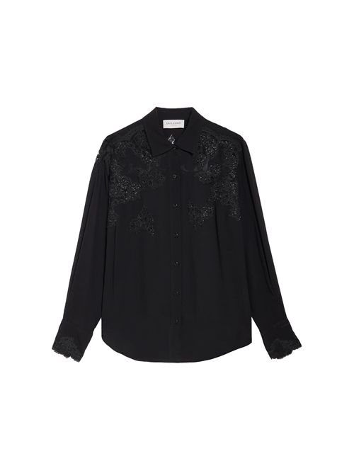 Camicia con pizzo e cristalli ERMANNO FIRENZE | Camicie | D49EK009E61MF09900099