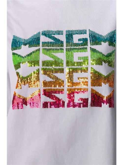 T-shirt con logo paillettes MSGM | 2842MDM28420749801