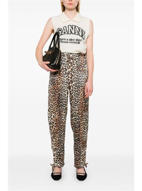 Pantaloni stampa leopardata GANNI | W0324943