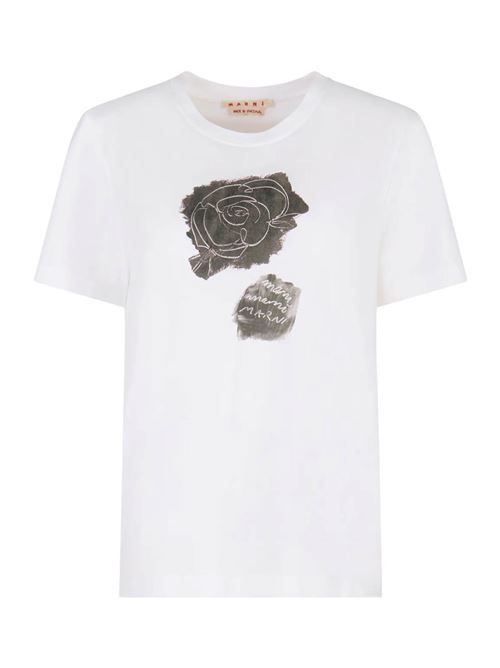 T-shirt con logo MARNI | THJE0293PAUSCX64FNW01