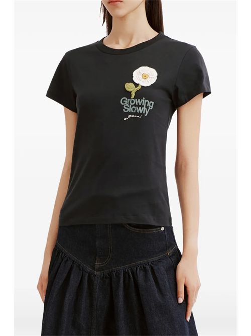 T-shirt con logo GANNI | A1050178252