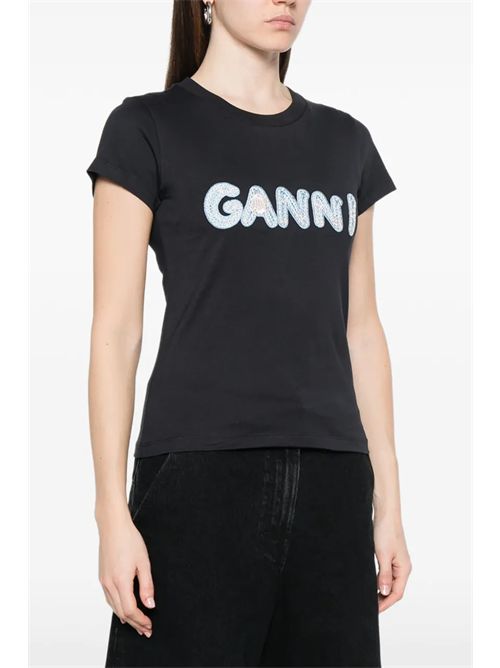 T-shirt con logo GANNI | A1050179252
