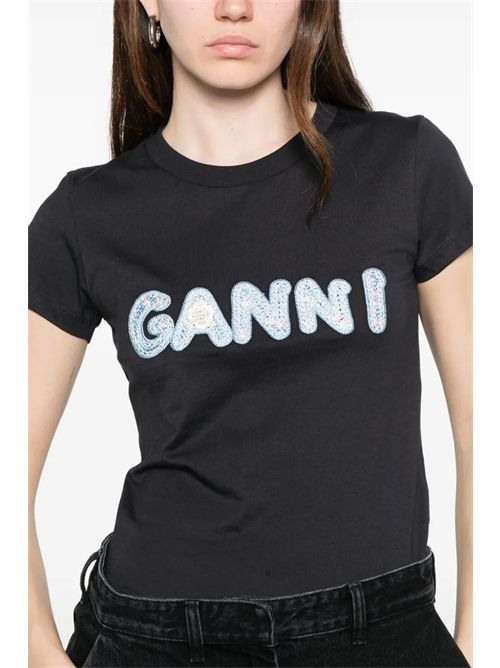 T-shirt con logo GANNI | A1050179252