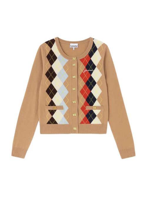 Cardigan con logo GANNI | A107005502Q