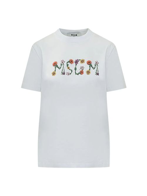 T-shirt con logo fiori MSGM | 4041MDM124N26700201