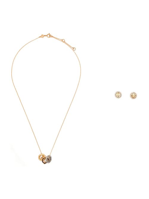Set collana e orecchini in pavè di cristalli TORY BURCH | Orecchini | 177663783