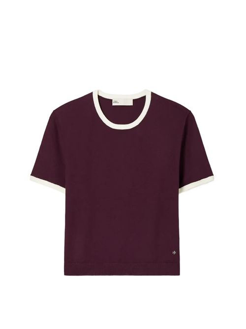 T-shirt con contrasto TORY BURCH | T-shirt | 179228601